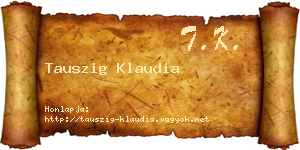 Tauszig Klaudia névjegykártya